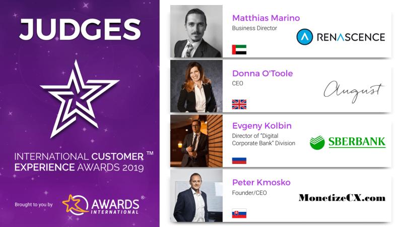 International Customer Experience Awards, International Customer Experience Awards winners 2019, Business Awards, Customer Experience Awards, Awards International, business awards, August The Awards Consultancy, Donna O'Toole, Awards Judge, Awards Expert