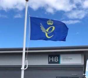 HiB flying QAE flag at Inspire House e1684495226609